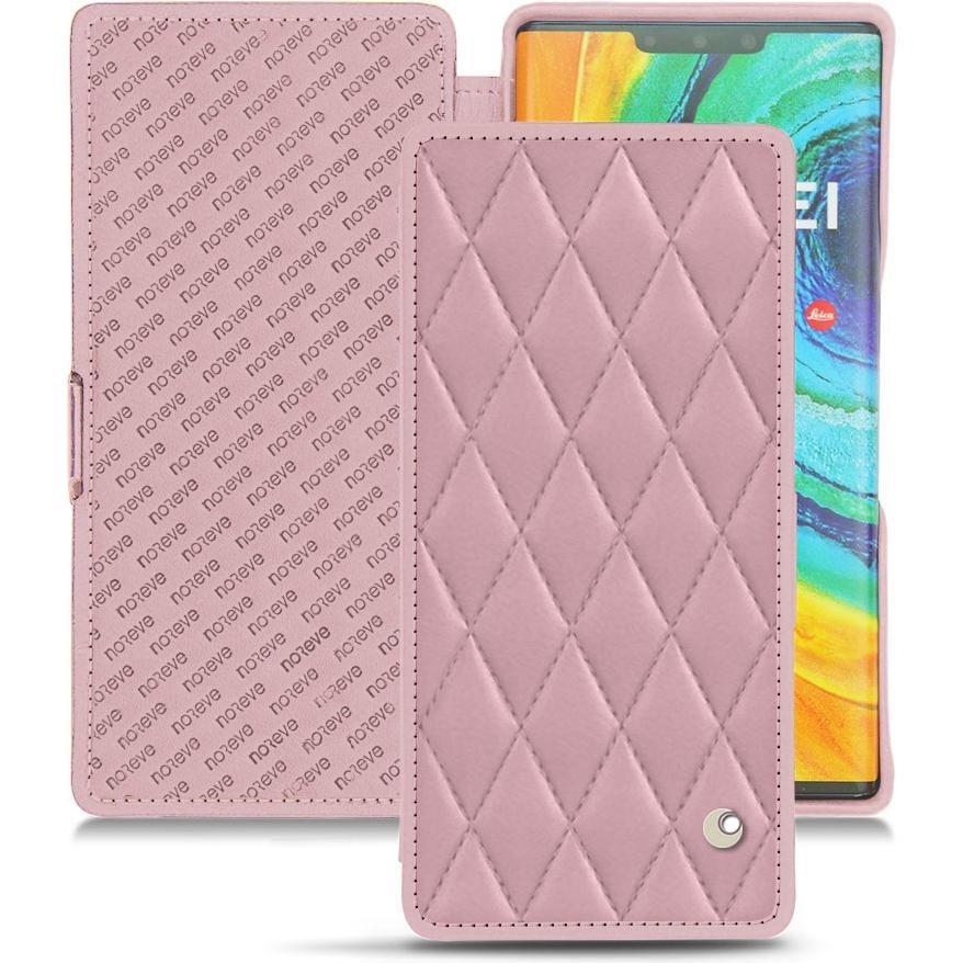 Noreve Lederschutzhülle horizontal (Huawei Mate 30 Pro), Smartphone Hülle, Rosa