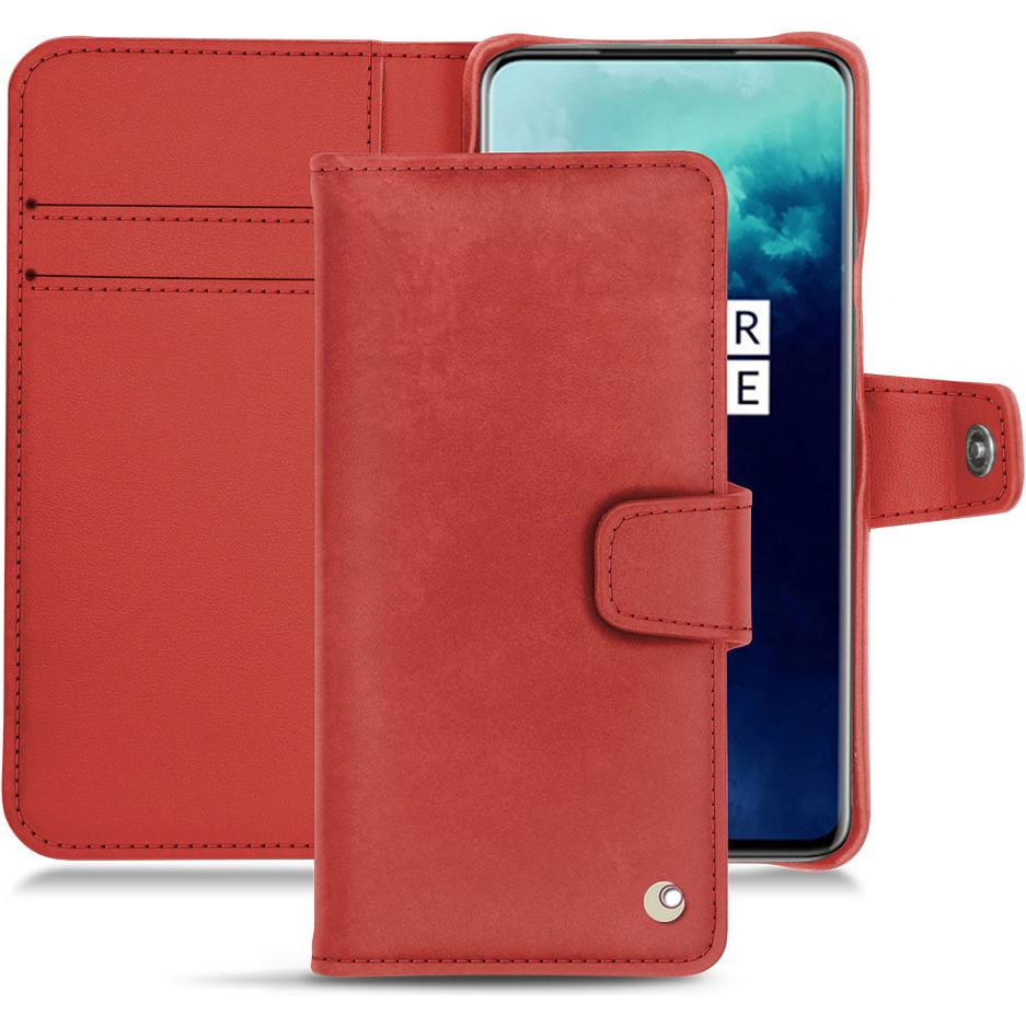 Noreve Lederschutzhülle Wallet (OnePlus 7T Pro), Smartphone Hülle, Rot
