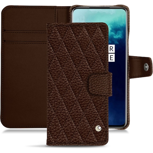 Noreve Lederschutzhülle Wallet (OnePlus 7T Pro), Smartphone Hülle, Braun