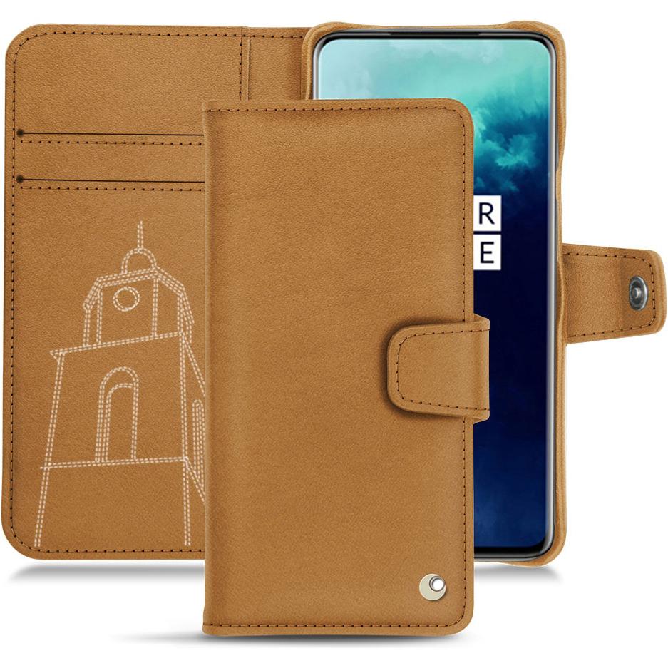 Noreve Lederschutzhülle Wallet (OnePlus 7T Pro), Smartphone Hülle, Braun