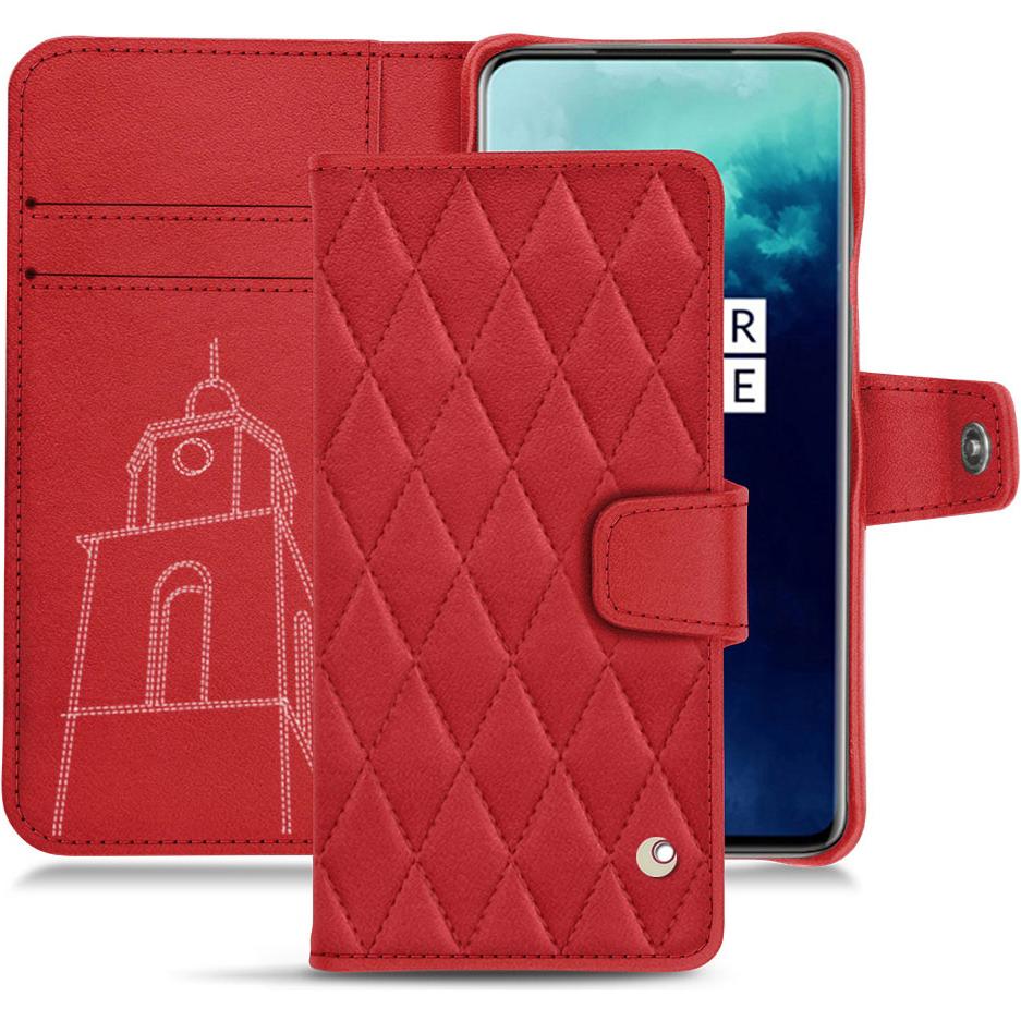 Noreve Lederschutzhülle Wallet (OnePlus 7T Pro), Smartphone Hülle, Rot