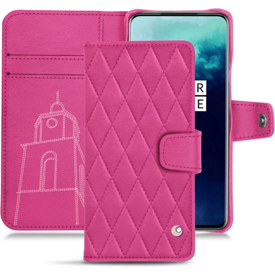 Noreve Lederschutzhülle Wallet (OnePlus 7T Pro), Smartphone Hülle, Rosa