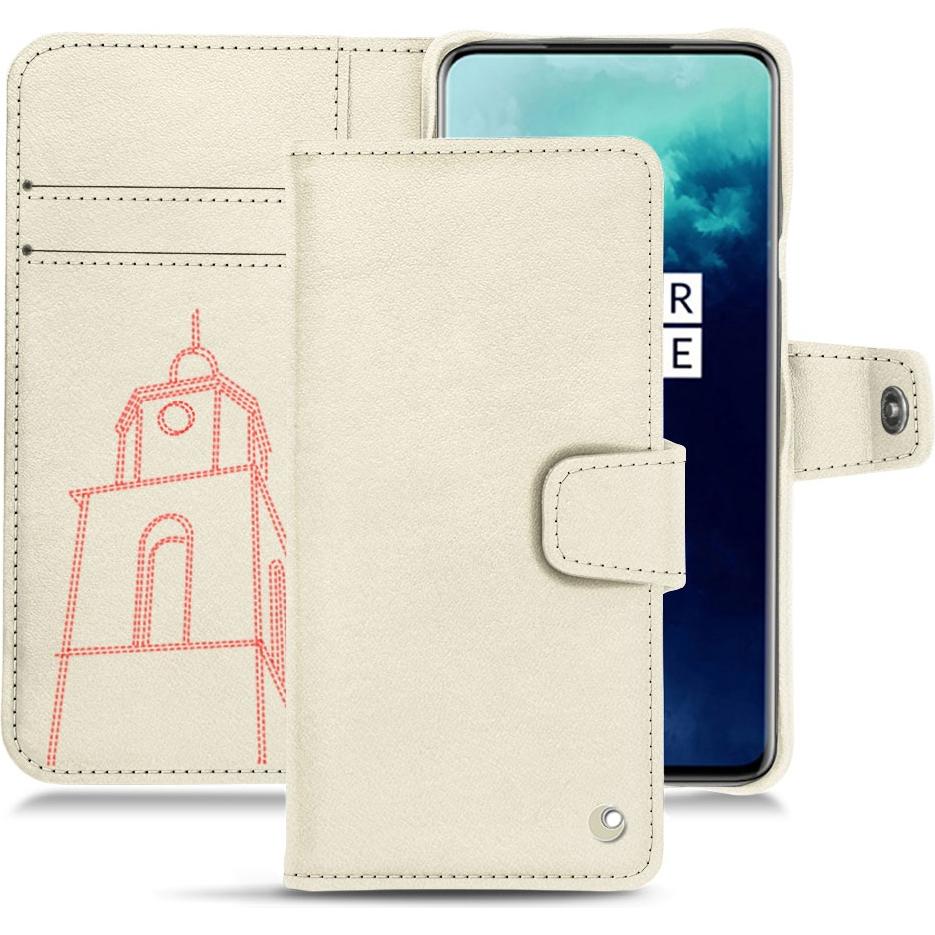 Noreve Lederschutzhülle Wallet (OnePlus 7T Pro), Smartphone Hülle, Weiss