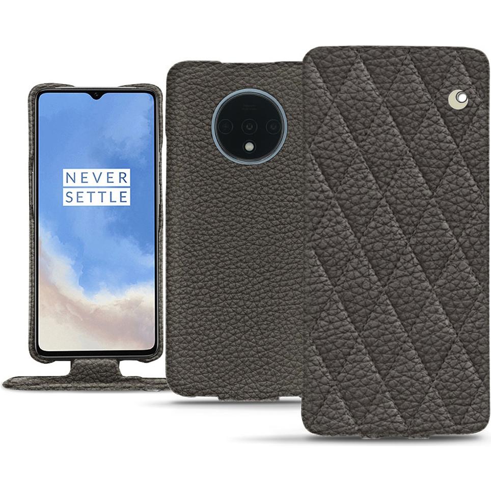 Noreve Lederschutzhülle vertikal (OnePlus 7T), Smartphone Hülle, Grau