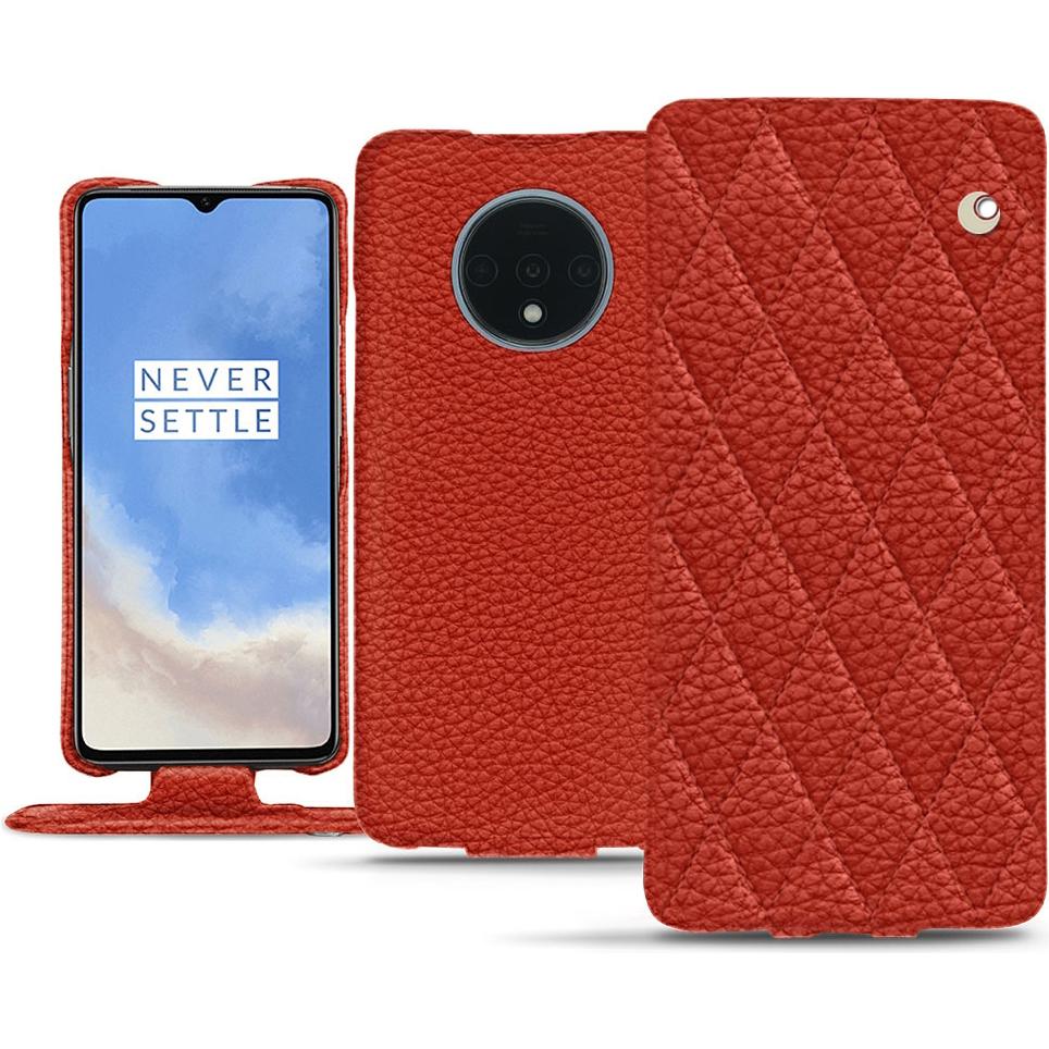 Noreve Lederschutzhülle vertikal (OnePlus 7T), Smartphone Hülle, Orange