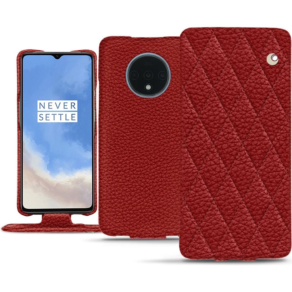 Noreve Lederschutzhülle vertikal (OnePlus 7T), Smartphone Hülle, Rot