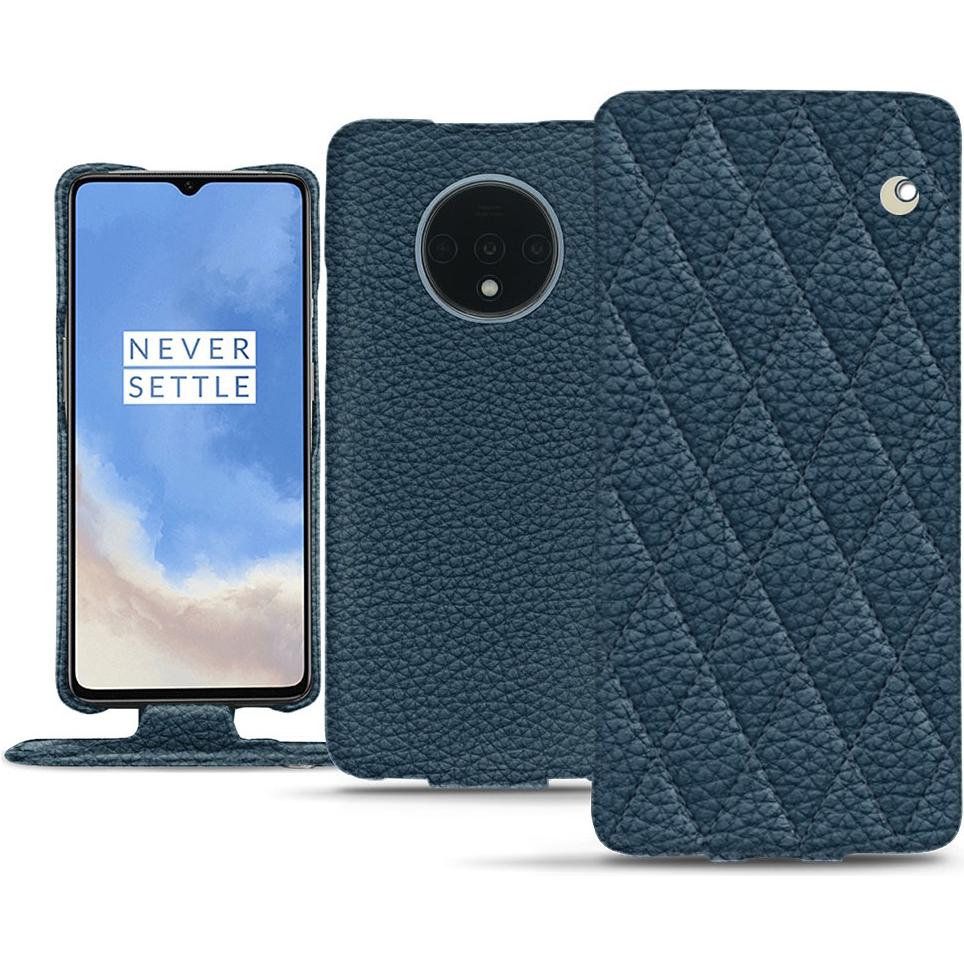 Noreve Lederschutzhülle vertikal (OnePlus 7T), Smartphone Hülle, Blau