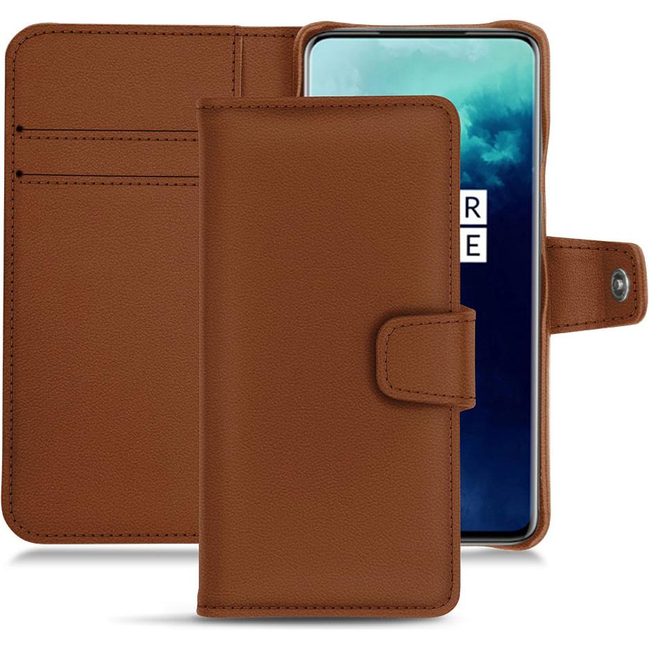 Noreve Lederschutzhülle Wallet (OnePlus 7T Pro), Smartphone Hülle, Braun
