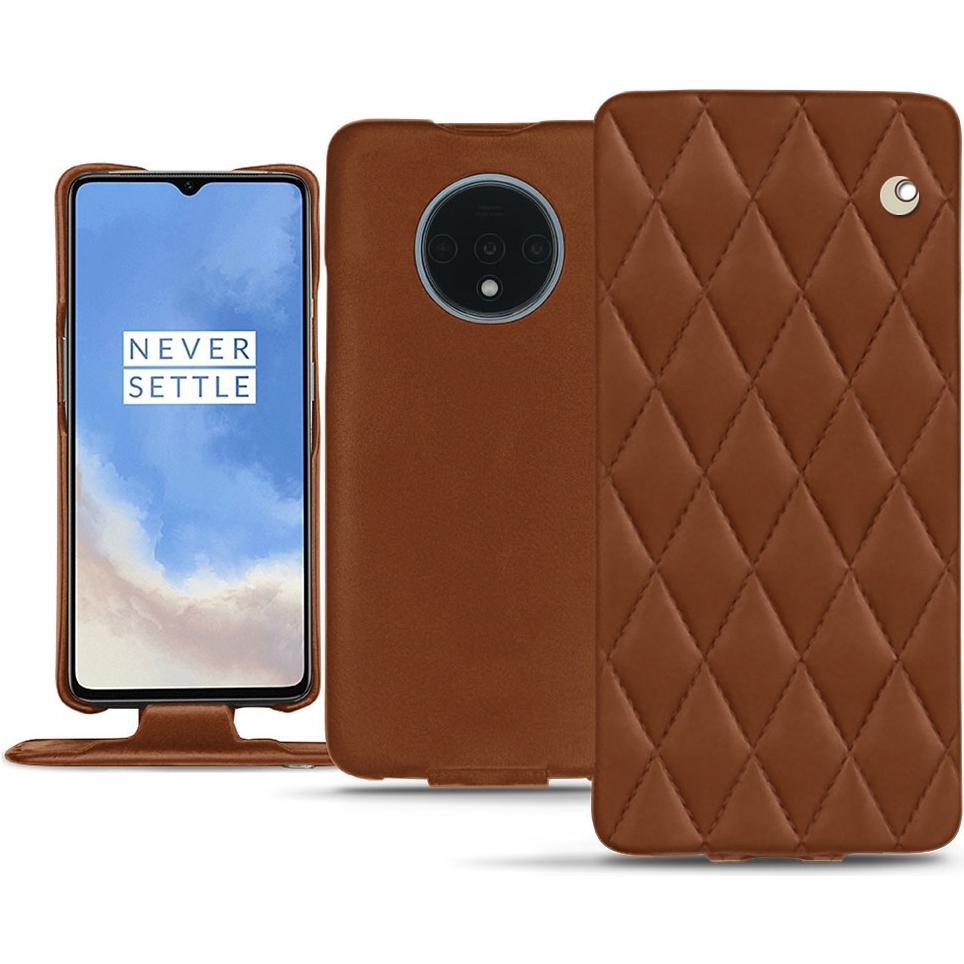 Noreve Lederschutzhülle vertikal (OnePlus 7T), Smartphone Hülle, Braun