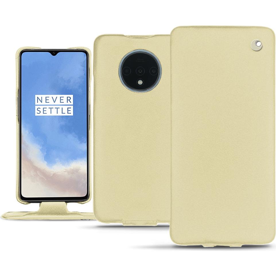 Noreve Lederschutzhülle vertikal (OnePlus 7T), Smartphone Hülle, Beige