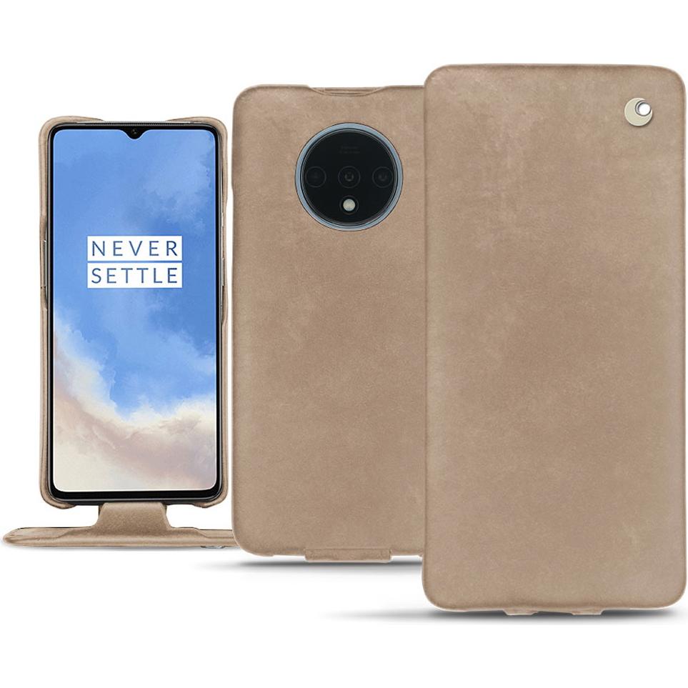Noreve Lederschutzhülle vertikal (OnePlus 7T), Smartphone Hülle, Beige