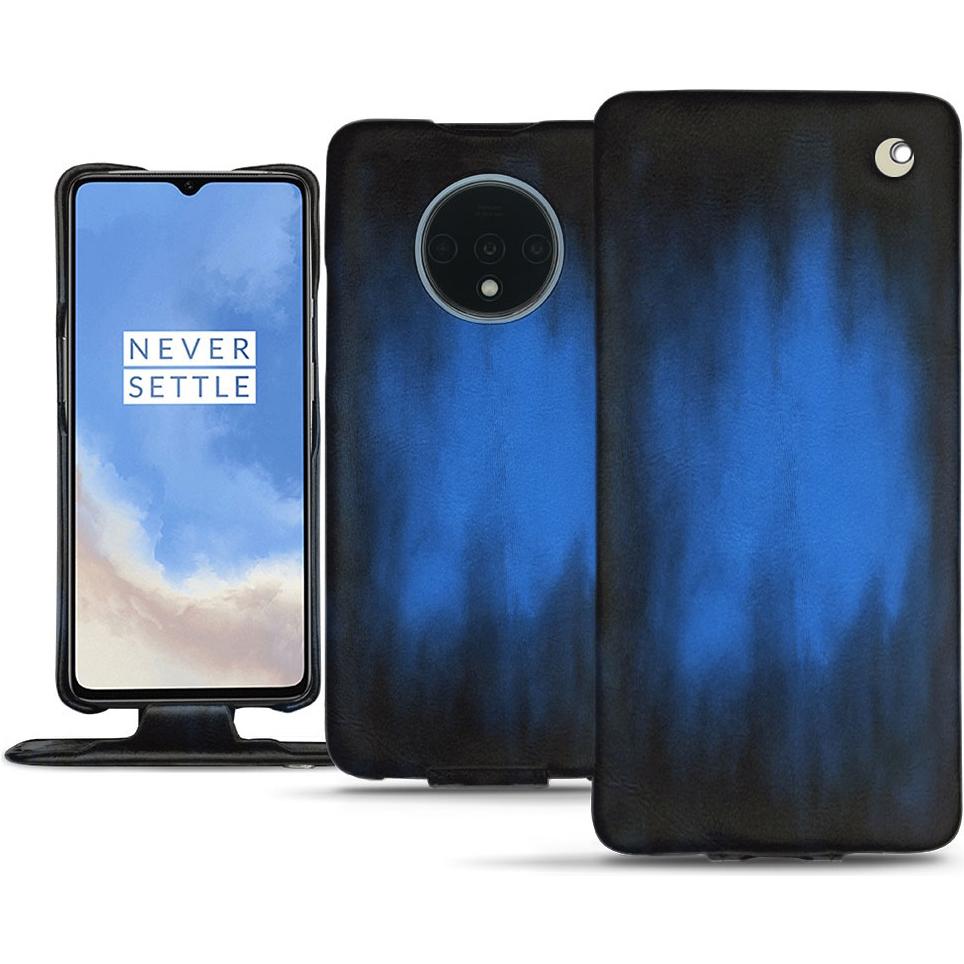 Noreve Lederschutzhülle vertikal (OnePlus 7T), Smartphone Hülle, Blau