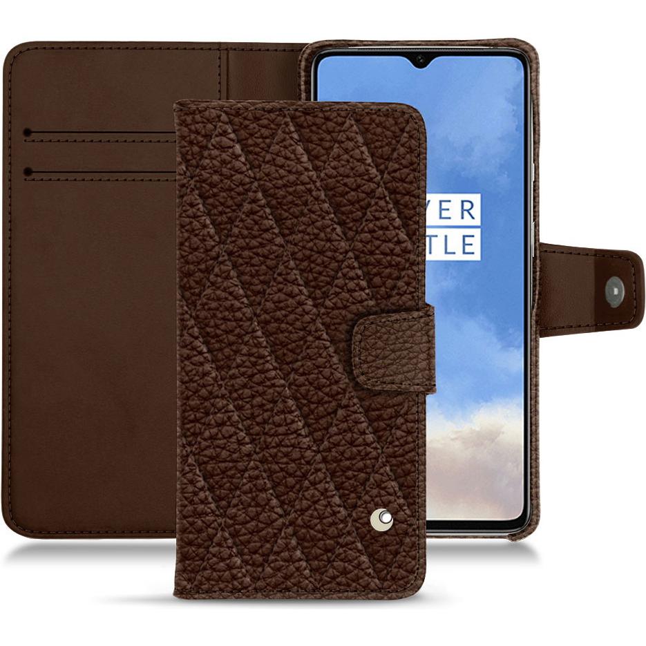 Thumbnail - Noreve Lederschutzhülle Wallet (OnePlus 7T), Smartphone Hülle, Braun