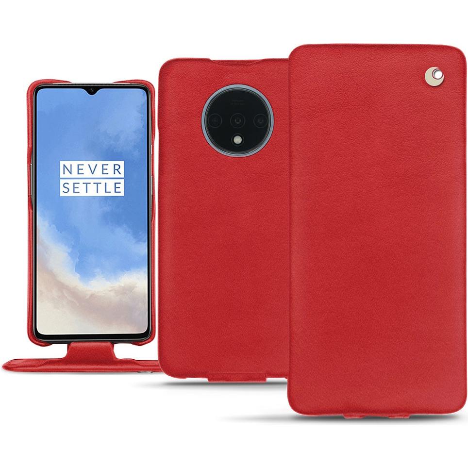 Noreve Lederschutzhülle vertikal (OnePlus 7T), Smartphone Hülle, Rot