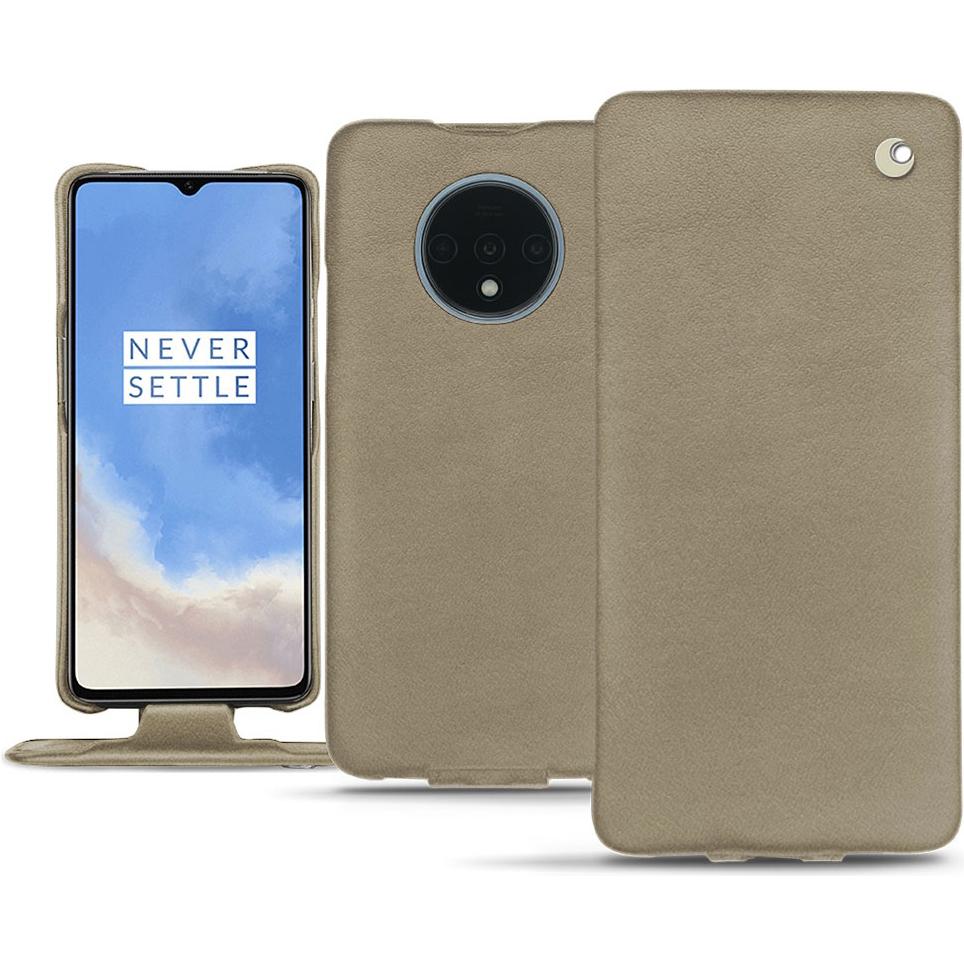 Noreve Lederschutzhülle vertikal (OnePlus 7T), Smartphone Hülle, Beige