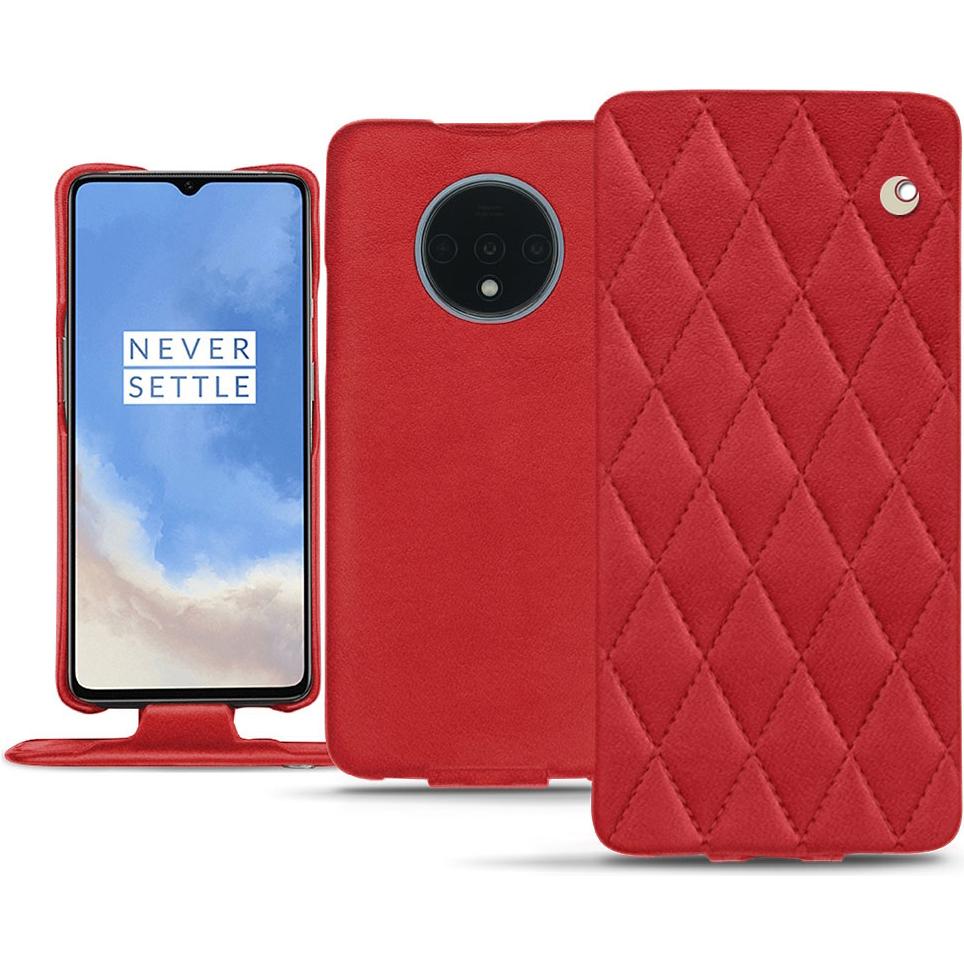 Noreve Lederschutzhülle vertikal (OnePlus 7T), Smartphone Hülle, Rot