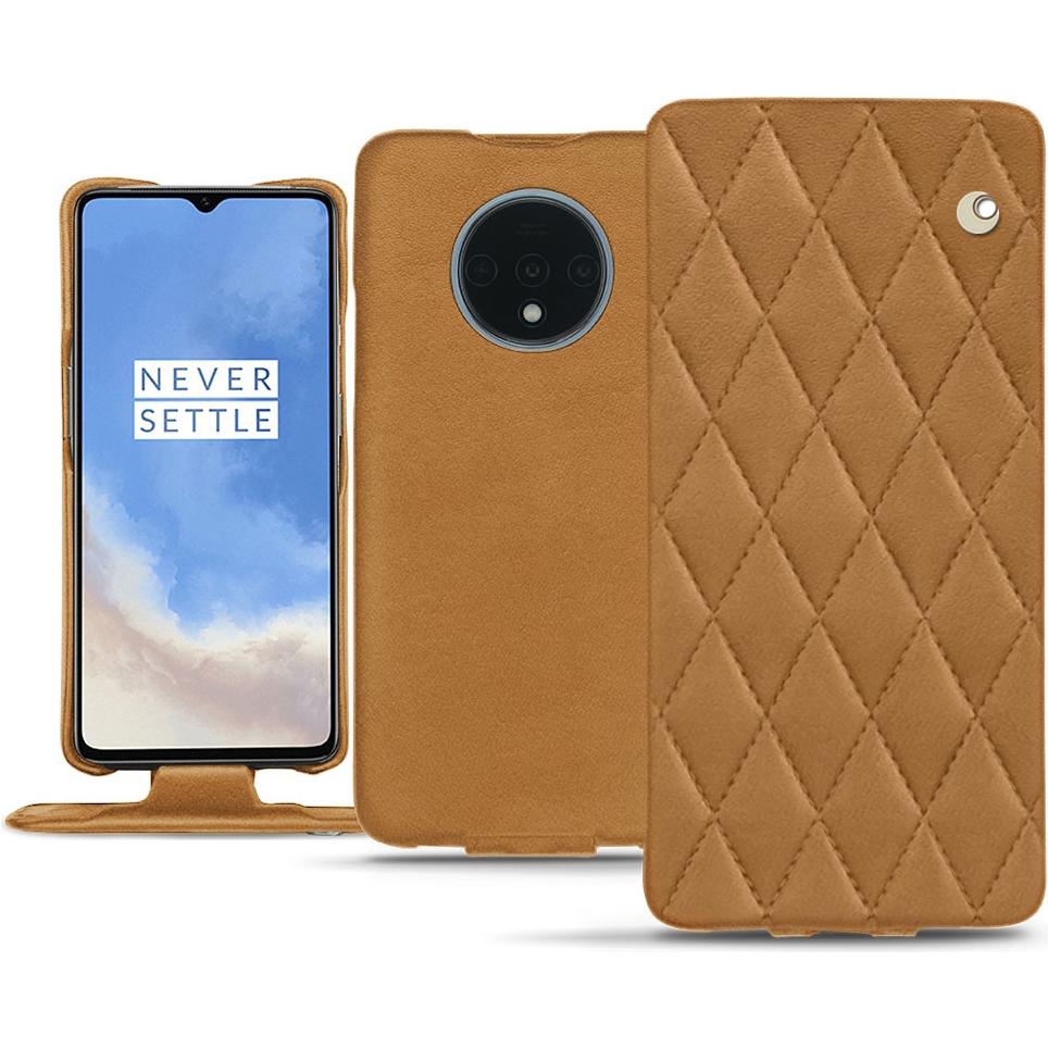 Noreve Lederschutzhülle vertikal (OnePlus 7T), Smartphone Hülle, Braun