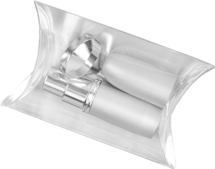 Immagine prodotto Nebulizzatore tascabile argento per 4 ml + imbuto argento in confezione regalo (Set di profumi)