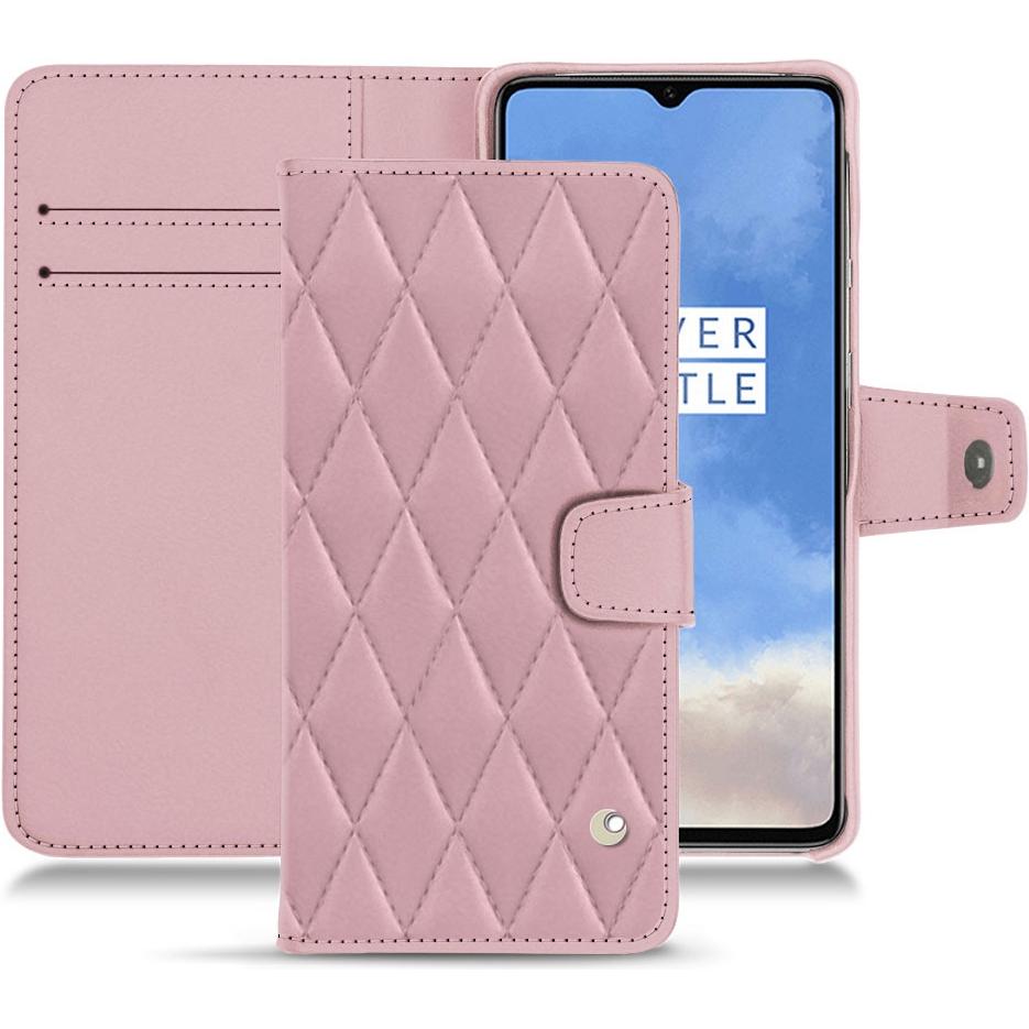 Noreve Lederschutzhülle Wallet (OnePlus 7T), Smartphone Hülle, Rosa
