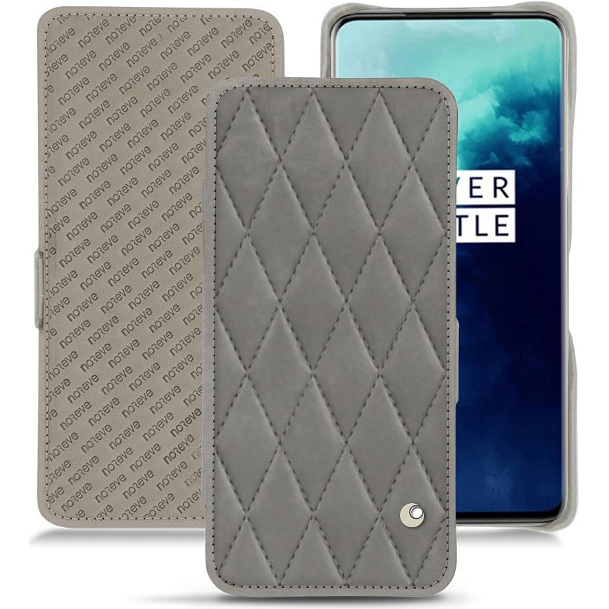 Noreve Lederschutzhülle horizontal (OnePlus 7T Pro), Smartphone Hülle, Grau