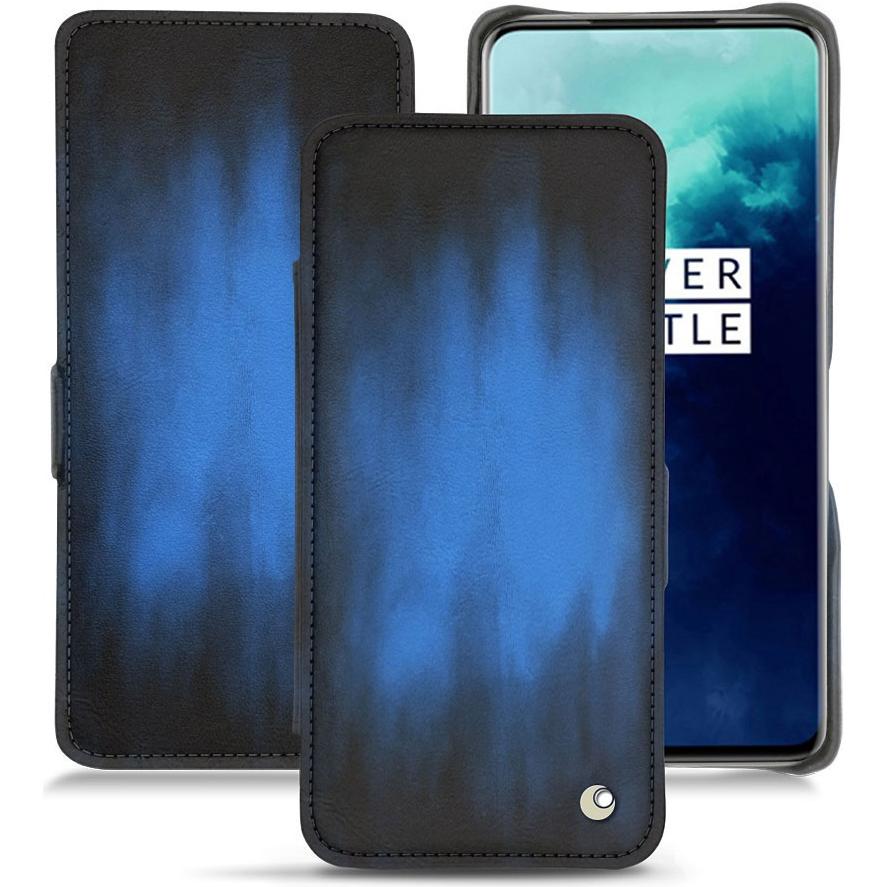 Thumbnail - Noreve Lederschutzhülle horizontal (OnePlus 7T Pro), Smartphone Hülle, Blau