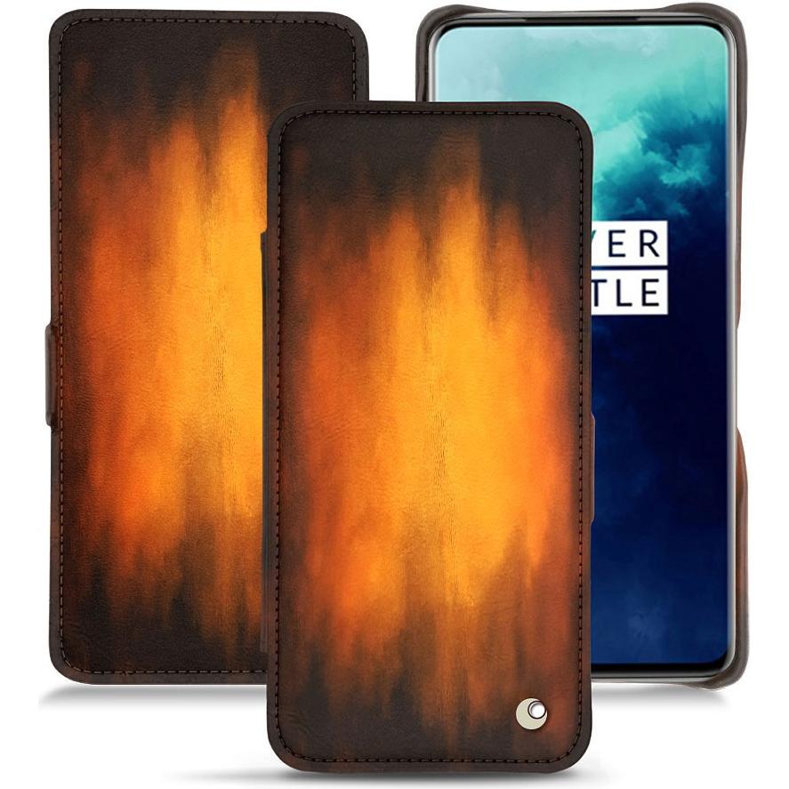 Thumbnail - Noreve Lederschutzhülle horizontal (OnePlus 7T Pro), Smartphone Hülle, Violett