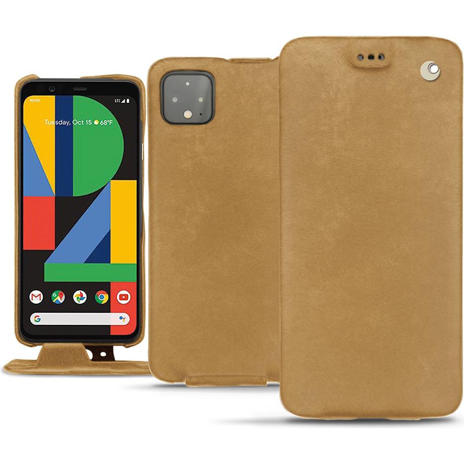 Noreve Lederschutzhülle vertikal (Google Pixel 4 XL), Smartphone Hülle, Braun
