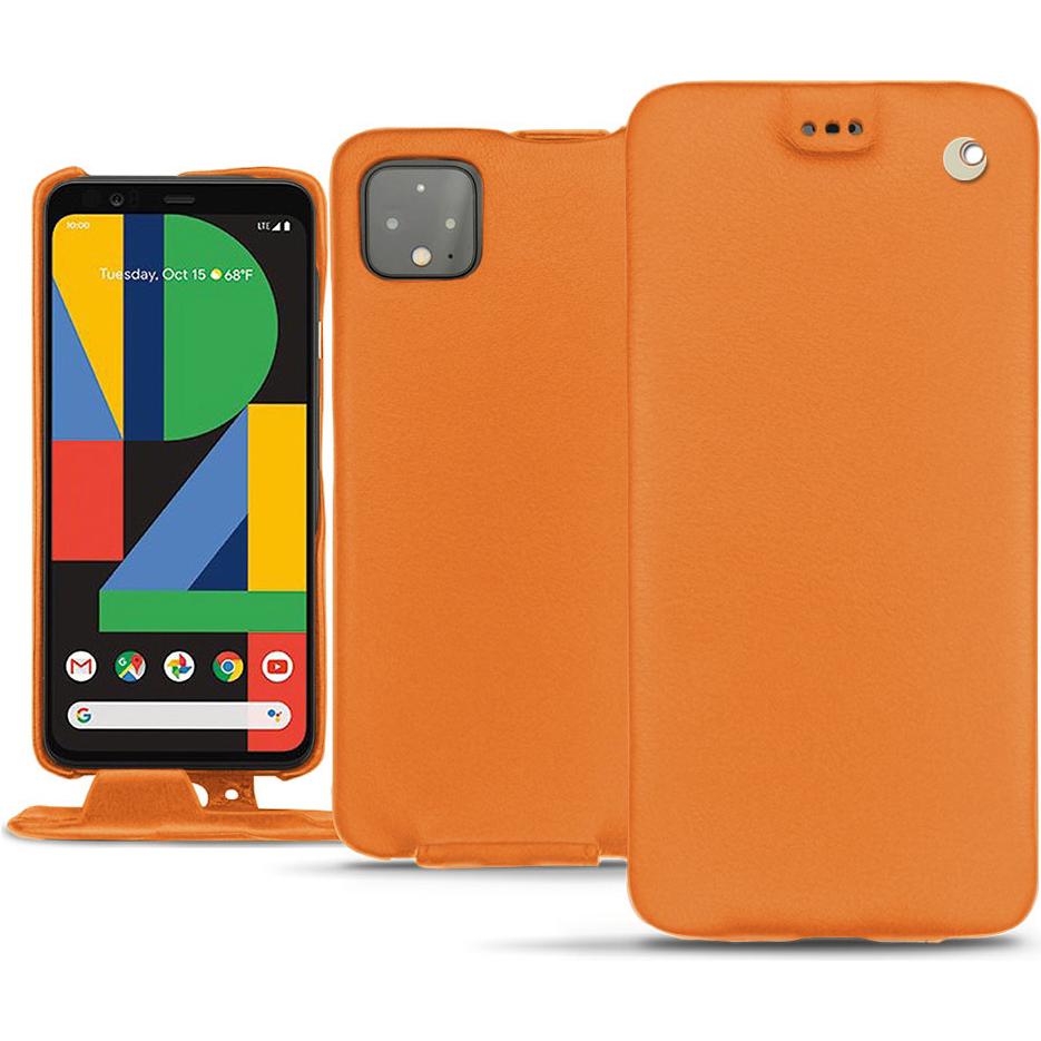 Noreve Lederschutzhülle vertikal (Google Pixel 4 XL), Smartphone Hülle, Orange