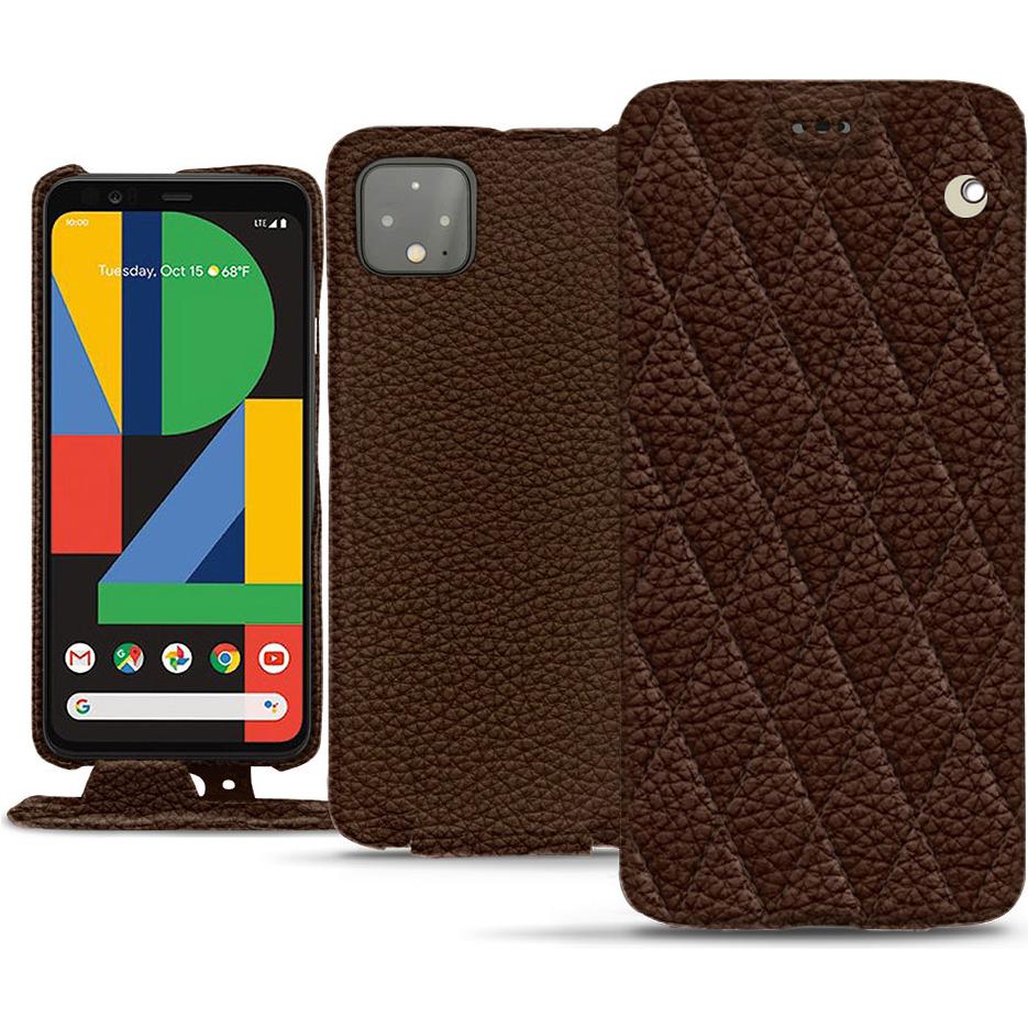 Noreve Lederschutzhülle vertikal (Google Pixel 4 XL), Smartphone Hülle, Braun