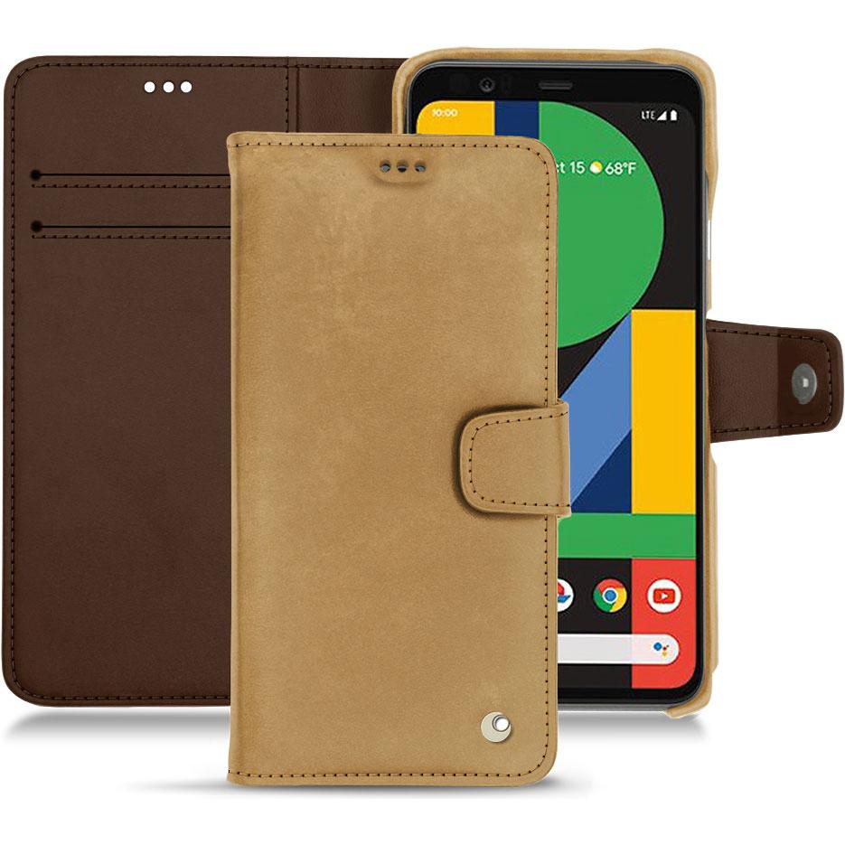 Noreve Lederschutzhülle Wallet (Google Pixel 4 XL), Smartphone Hülle, Braun