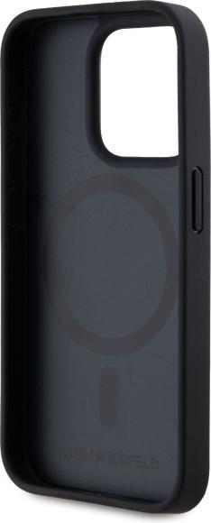 Image du produit Karl Lagerfeld PU Leather Monogram Metal Logo MagSafe Case for iPhone 15 Pro Black (Apple iPhone 15 Pro)