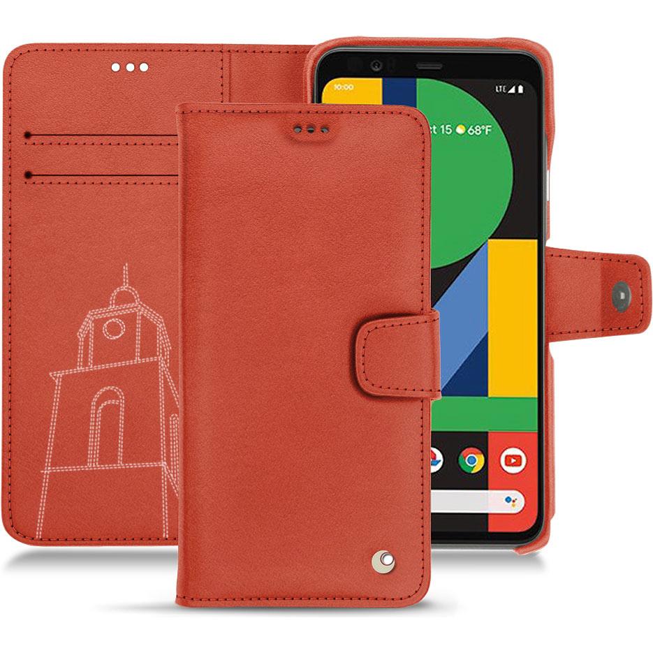 Noreve Lederschutzhülle Wallet (Google Pixel 4 XL), Smartphone Hülle, Orange