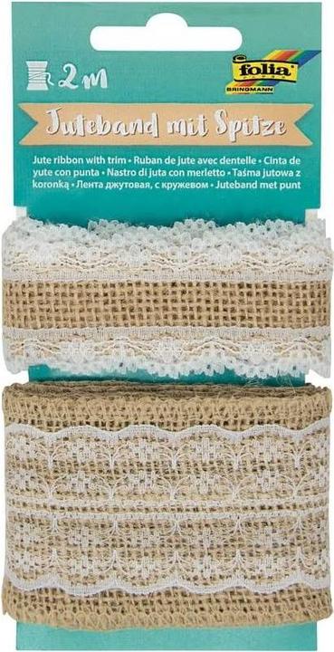 Actual product image Folia Jute ribbon with lace