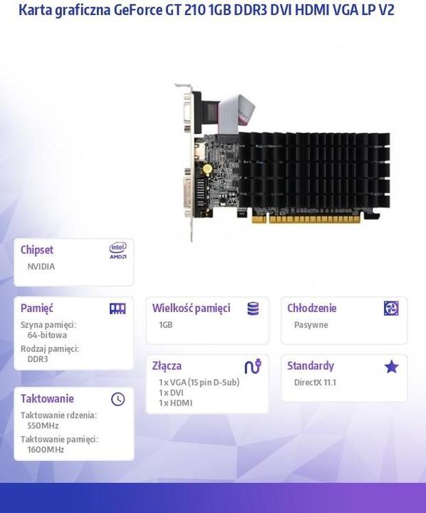 Image du produit AFOX GeForce GT 210 1GB DDR3 DVI HDMI Grafikkarte (1 Go)