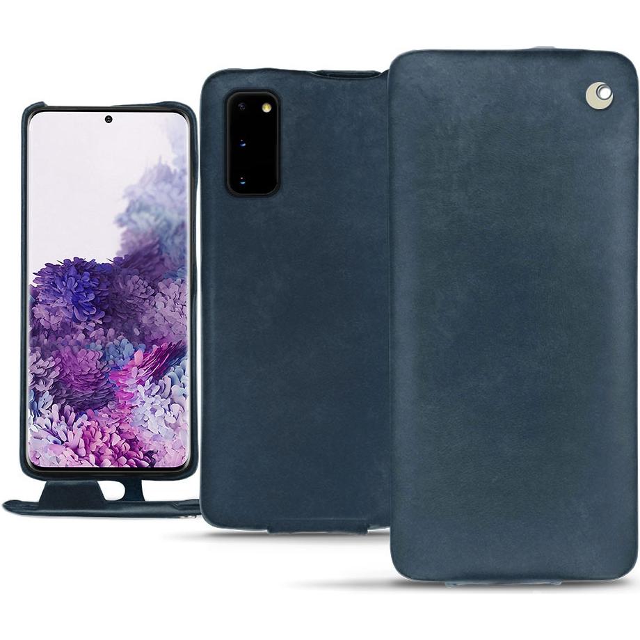 Noreve Lederschutzhülle vertikal (Samsung Galaxy S20), Smartphone Hülle, Blau