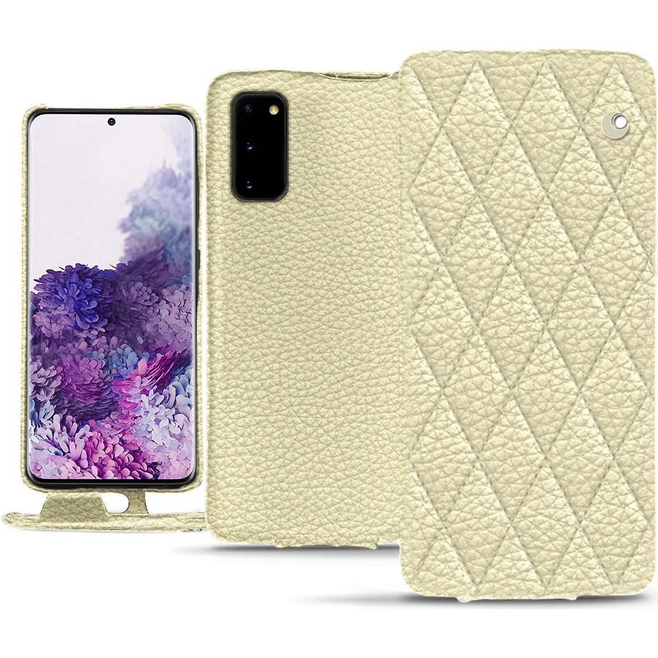 Noreve Lederschutzhülle vertikal (Samsung Galaxy S20), Smartphone Hülle, Beige