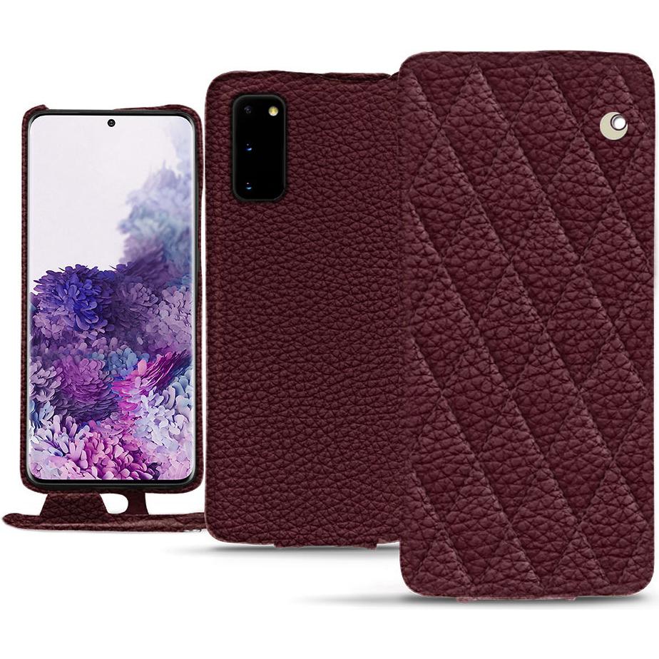 Noreve Lederschutzhülle vertikal (Samsung Galaxy S20), Smartphone Hülle, Violett