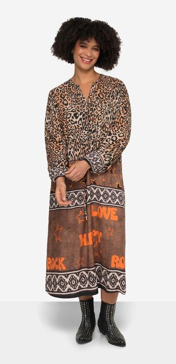 Actual product image Angel of Style Patterned Long-Sleeve V-Neck Midi Dress (56)