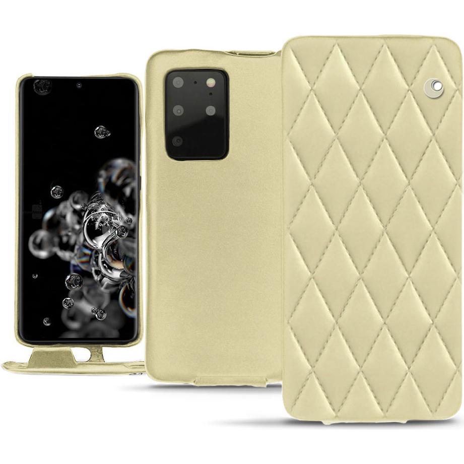 Noreve Lederschutzhülle vertikal (Samsung Galaxy S20+ 5G), Smartphone Hülle, Beige