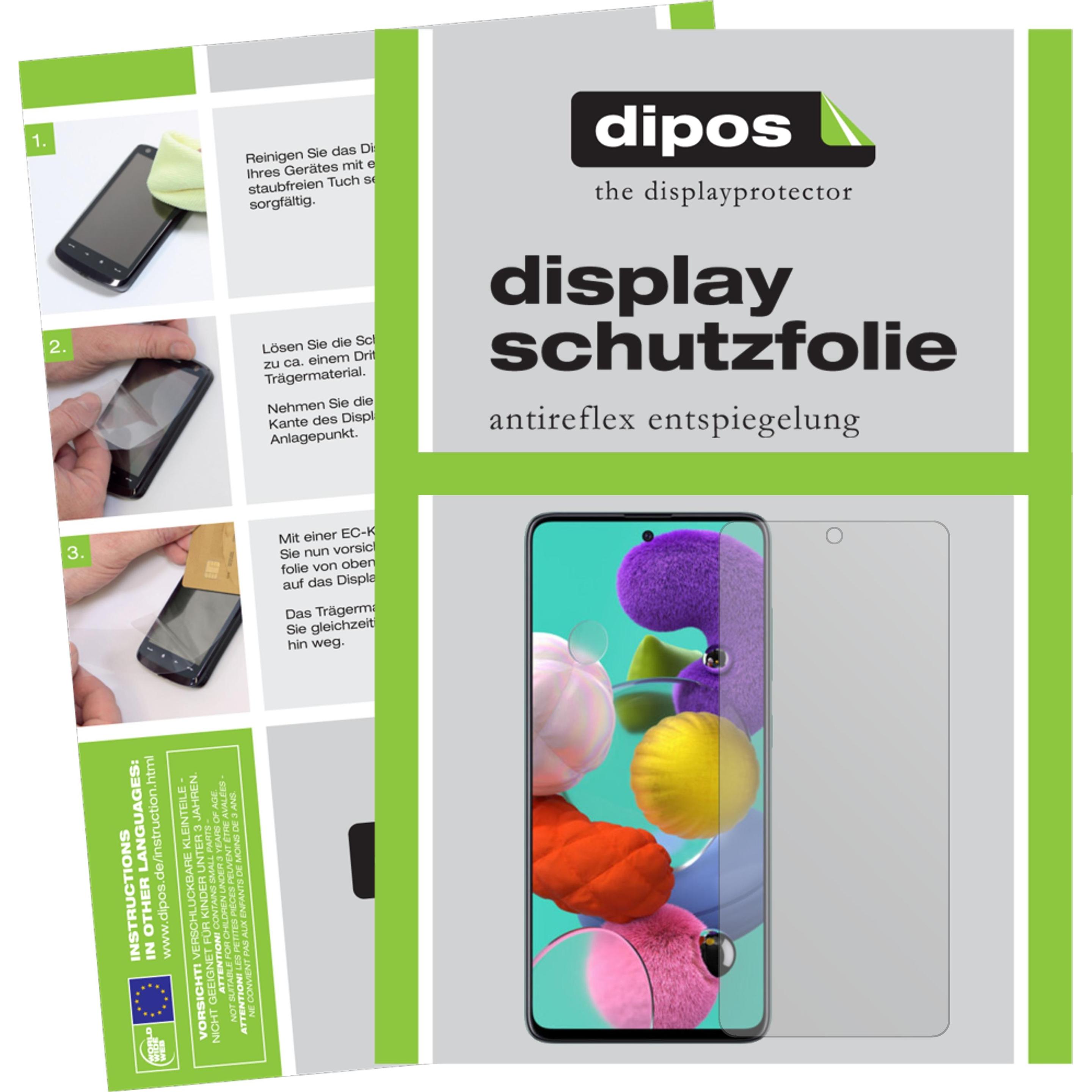 Dipos Displayschutzfolie Antireflex (6 Stück, Samsung Galaxy A71), Smartphone Schutzfolie, Transparent