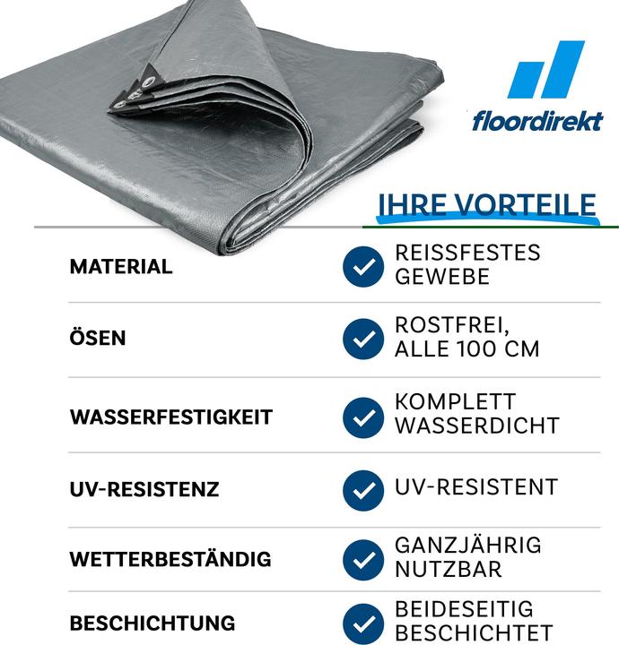 Produktbild Floordirekt Abdeckplane 140 g/m² (4 x 6 m)