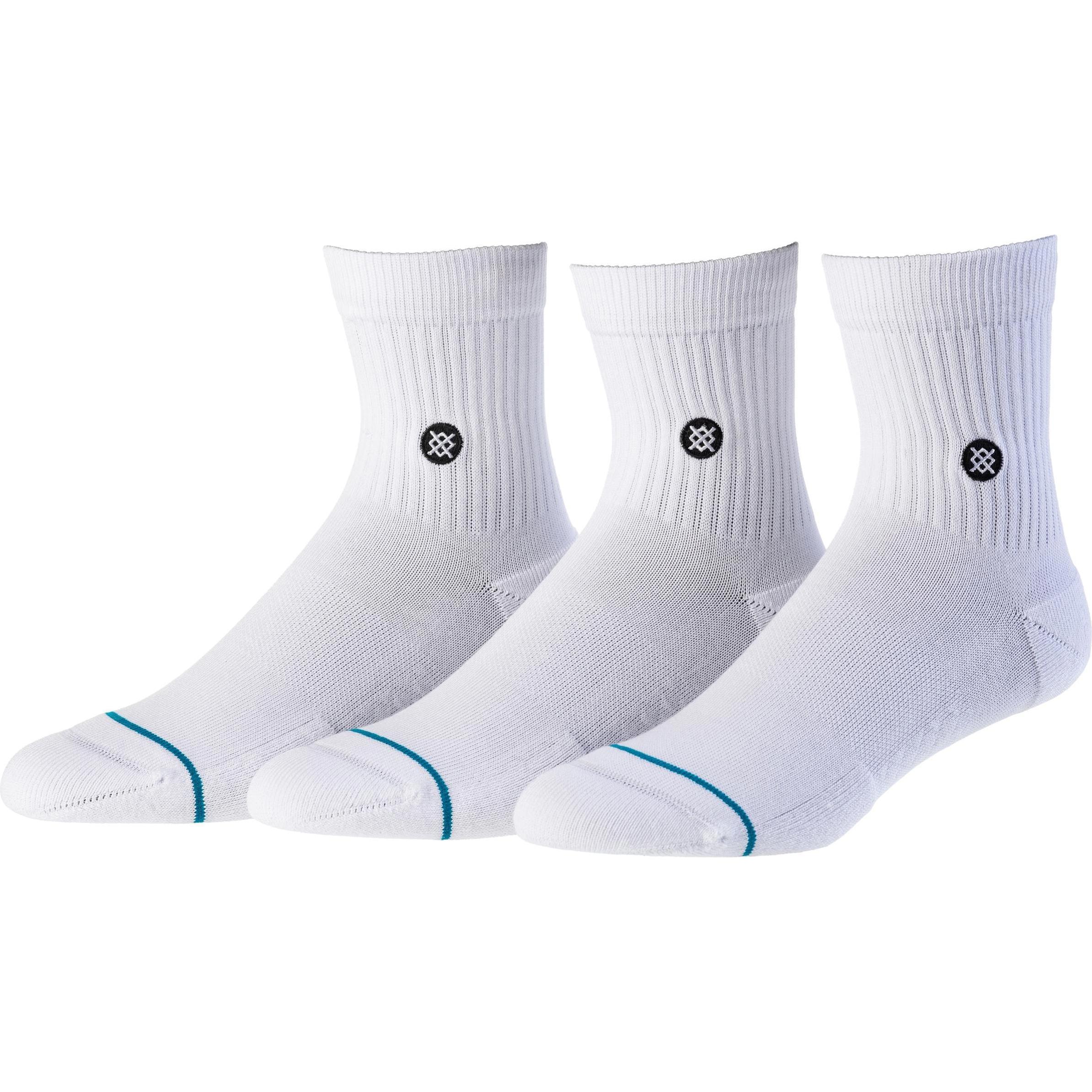 Stance, Unisex, Socken, Icon Quarter, Weiss, (3er Pack, 43 - 46)