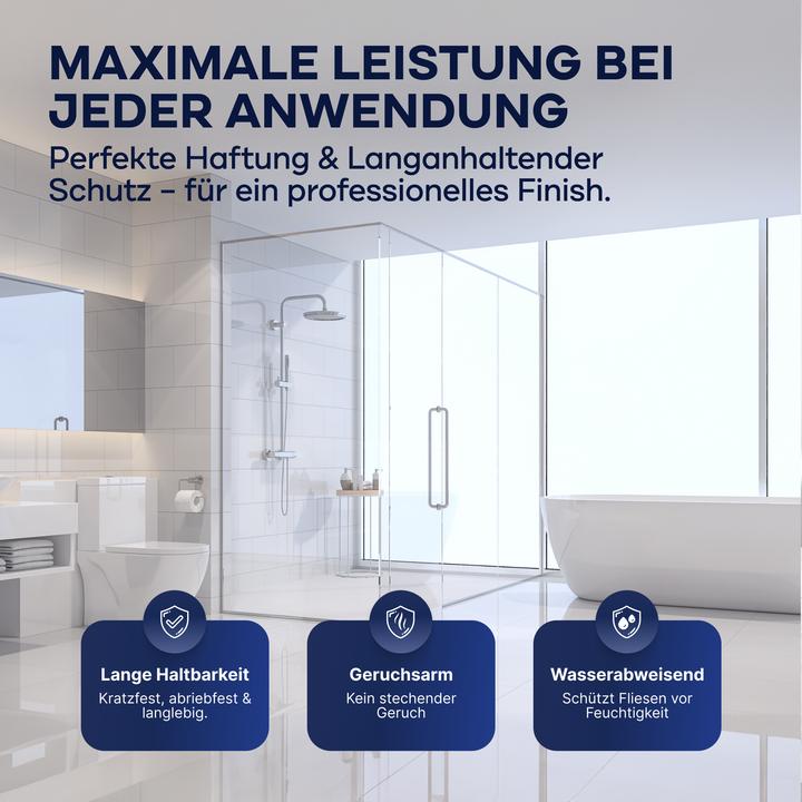 Actual product image Plid Tile paint set 1.5l glossy, for approx. 16m² / Tile colour paint set (Light grey, 1.50 l)