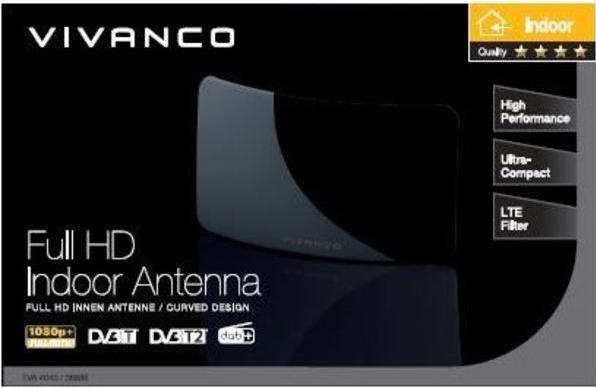 Immagine prodotto Vivanco Tva 4040 (Antenna interna, DAB/ DAB+, DVB-T / -T2)