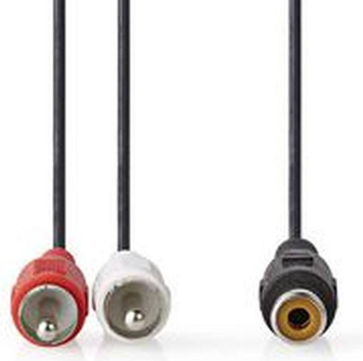 Image du produit Nedis Câble pour caisson de basses 2 x RCA mâle - RCA femelle 0,2 m (0.20 m, RCA)