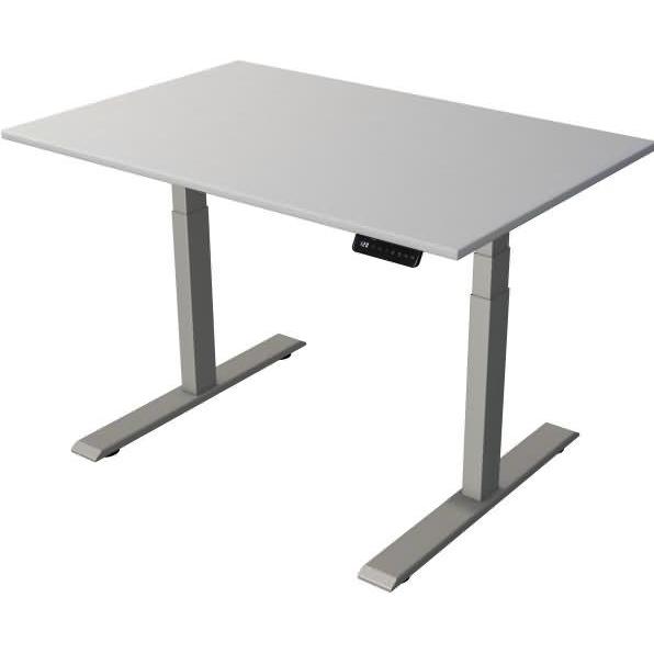 Kerkmann, Schreibtisch, Move 2 höhenverstellbarer Schreibtisch lichtgrau rechteckig T-Fuss-Gestell silber 120,0 x 8