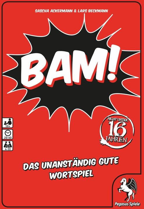 Actual product image Pegasus Bam. The indecently good pun (German, 4 - 10 Players)