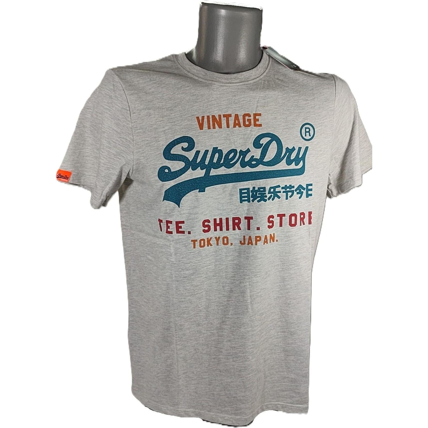 Superdry, Herren, Shirt, Vintage Cali T-Shirt mit Logo, Grau, (XL)
