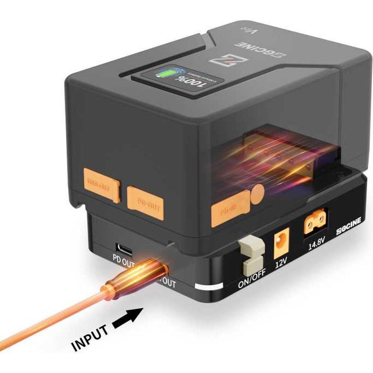 ZGCine V-Mount Plate/Charger On 15mm Rod Mount (VM-VP2-K1) (27VP2K10000000) (Adattatore per la batteria della fotocamera), Alimentatore fotocamera