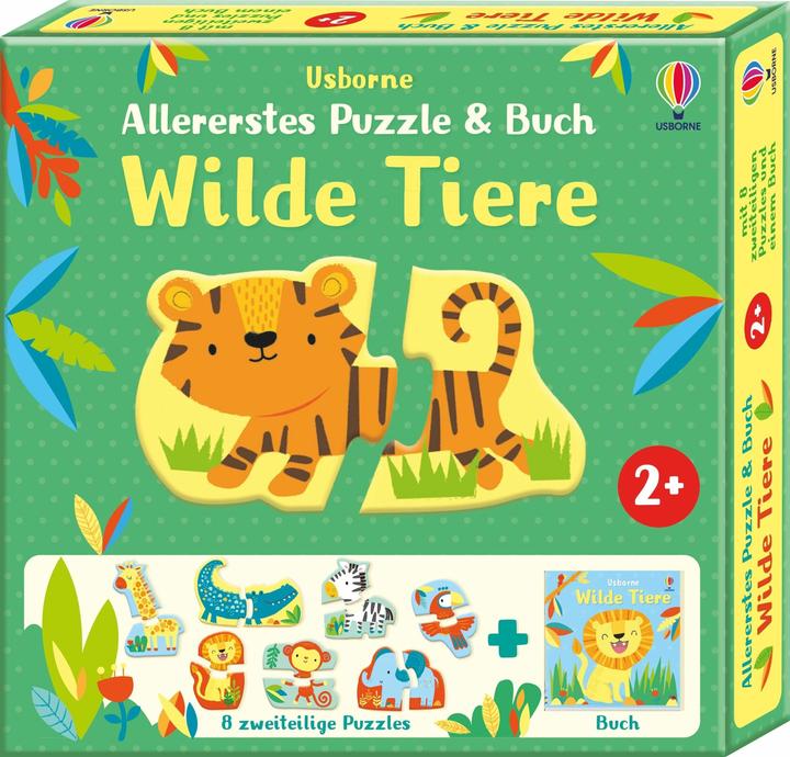 Allererstes Puzzle & Buch: Wilde Tiere (8 Teile)